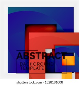 Background abstract squares, geometric minimal template, vector illustration