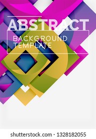 Background abstract squares, geometric minimal template, vector illustration
