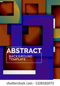 Cuadrados abstractos de fondo, plantilla mínima geométrica, ilustración vectorial