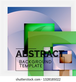 Background abstract squares, geometric minimal template, vector illustration
