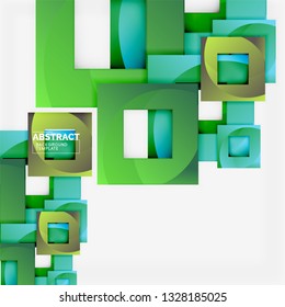 Background abstract squares, geometric minimal template, vector illustration
