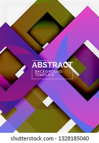 Background abstract squares, geometric minimal template, vector illustration