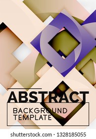 Background abstract squares, geometric minimal template, vector illustration