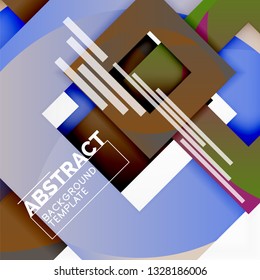 Background abstract squares, geometric minimal template, vector illustration