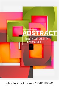 Background abstract squares, geometric minimal template, vector illustration