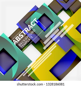 Background abstract squares, geometric minimal template, vector illustration