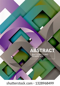 Background abstract squares, geometric minimal template, vector illustration