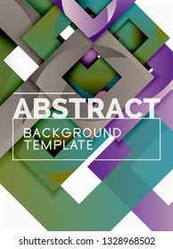 Background abstract squares, geometric minimal template, vector illustration