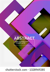 Background abstract squares, geometric minimal template, vector illustration