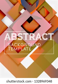 Background abstract squares, geometric minimal template, vector illustration