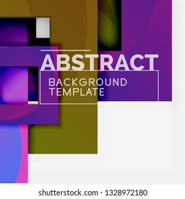 Cuadrados abstractos de fondo, plantilla mínima geométrica, ilustración vectorial