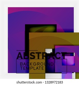 Background abstract squares, geometric minimal template, vector illustration