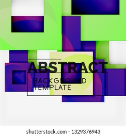 Background abstract squares, geometric minimal template, vector illustration