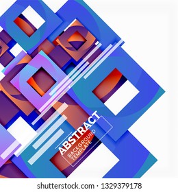Background abstract squares, geometric minimal template, vector illustration