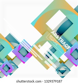 Background abstract squares, geometric minimal template, vector illustration