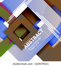 Cuadrados abstractos de fondo, plantilla mínima geométrica, ilustración vectorial