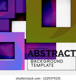 Background abstract squares, geometric minimal template, vector illustration