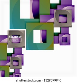 Background abstract squares, geometric minimal template, vector illustration
