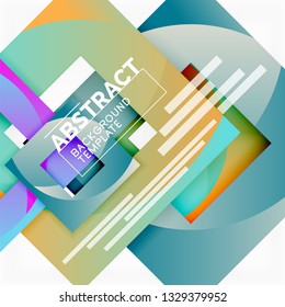 Background abstract squares, geometric minimal template, vector illustration