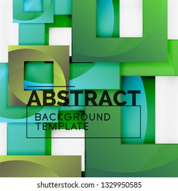 Cuadrados abstractos de fondo, plantilla mínima geométrica, ilustración vectorial