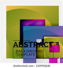Background abstract squares, geometric minimal template, vector illustration