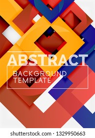 Background abstract squares, geometric minimal template, vector illustration