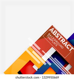 Background abstract squares, geometric minimal template, vector illustration
