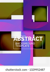 Background abstract squares, geometric minimal template, vector illustration