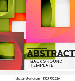 Cuadrados abstractos de fondo, plantilla mínima geométrica, ilustración vectorial