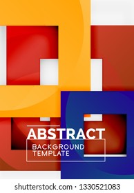 Background abstract squares, geometric minimal template, vector illustration