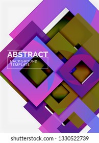 Background abstract squares, geometric minimal template, vector illustration