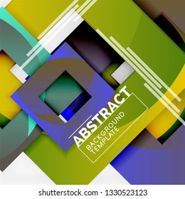 Background abstract squares, geometric minimal template, vector illustration
