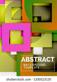 Cuadrados abstractos de fondo, plantilla mínima geométrica, ilustración vectorial