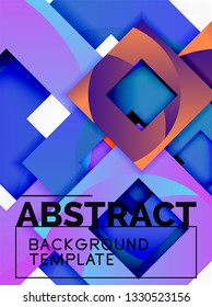 Background abstract squares, geometric minimal template, vector illustration