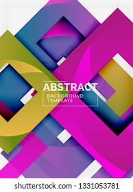Background abstract squares, geometric minimal template, vector illustration