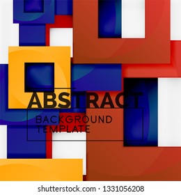 Background abstract squares, geometric minimal template, vector illustration
