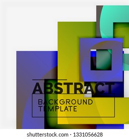 Background abstract squares, geometric minimal template, vector illustration