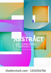 Cuadrados abstractos de fondo, plantilla mínima geométrica, ilustración vectorial
