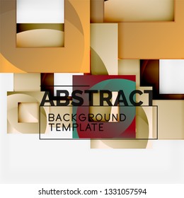 Background abstract squares, geometric minimal template, vector illustration