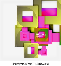 Background abstract squares, geometric minimal template, vector illustration