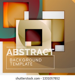 Background abstract squares, geometric minimal template, vector illustration