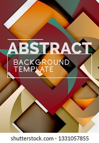 Background abstract squares, geometric minimal template, vector illustration
