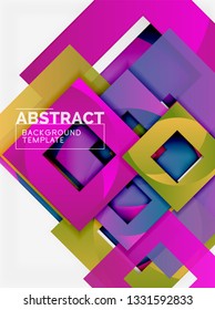 Background abstract squares, geometric minimal template, vector illustration