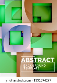 Background abstract squares, geometric minimal template, vector illustration