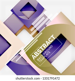 Background abstract squares, geometric minimal template, vector illustration