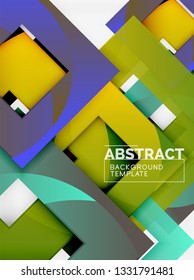Background abstract squares, geometric minimal template, vector illustration