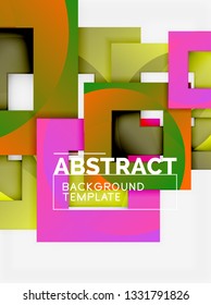 Background abstract squares, geometric minimal template, vector illustration