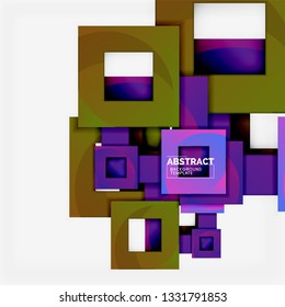 Background abstract squares, geometric minimal template, vector illustration