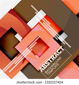 Background abstract squares, geometric minimal template, vector illustration