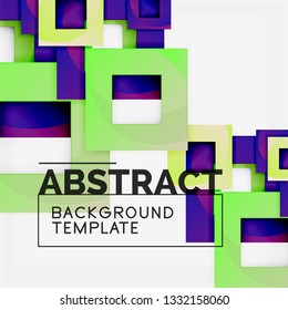 Background abstract squares, geometric minimal template, vector illustration